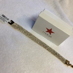 Gold/Rhinestone 6 Strand Bracelet